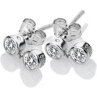 Hot Diamonds Women's Tender White Topaz Earrings - Double Drop in Silver | Size: 12mm
