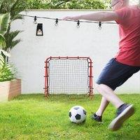 HOMCOM Outdoor Rebounder Net Football Goal Training Target Goal in Red | Size: 100 cm