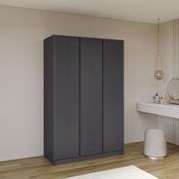 Seconique Malvern 3 Door Wardrobe in Grey
