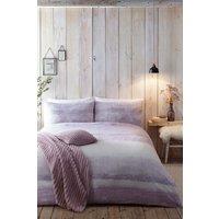 Appletree 'Anson Stripe' 100% Brushed Cotton Duvet Cover Set in Mauve | Size: Super King