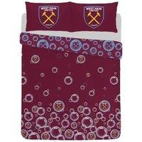 West Ham United FC Forever Blowing Reversible Bubbles Duvet Cover Set in Maroon | Size: Single