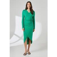 Principles Women's Jersey Wrap Detail Midi Dress in Green | Size: 18