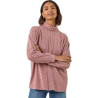 Roman Women's Textured Stripe Cowl Neck Top in Pink | Size: 20