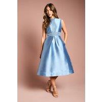 Coast Women's Twill Lace Dress in Dusty Blue | Size: 12