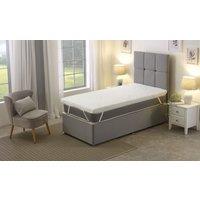 Starlight Beds Iced Cooling Memory Foam Mattress Topper Removable Cover 1 Inch Depth in White | Size: EU Single