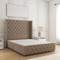 BSSPOKE Ruby Divan Bed Plush Velvet 54 Headboard & No Mattress No Drawers in Bronze | Size: Single