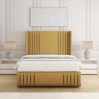 BSSPOKE Peyton Divan Bed Set Plush Velvet 54Headboard & Mattress No Drawers in Grey | Size: Super King