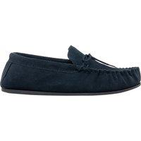 Mokkers Men's Bruce Real Suede Moccasin Slippers in Navy | Size: 11