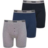 D555 Men's London Driver Kingsize Boxer Shorts (Pack Of 3) in Black | Size: 2XL