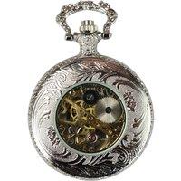 TruClothing Men's Automatic Mechanical Blinders Pocket Watch in Metallic Silver
