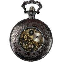 TruClothing Men's Automatic Mechanical Blinders Pocket Watch in Black