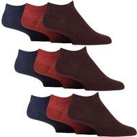 Iomi Men's 9 Pack Diabetic Trainer Socks | Non Elastic Extra Wide Ankle Socks in Burgundy | Size: 12-14