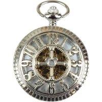 TruClothing Men's Automatic Mechanical Blinders Pocket Watch in Metallic Silver