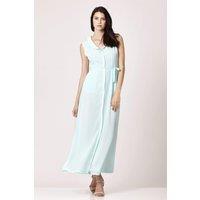 Cutie London Women's Cutie Peter Pan Collar Chiffon Maxi Dress in Mint | Size: 10