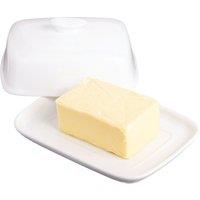 KitchenCraft White Porcelain Covered Butter Dish
