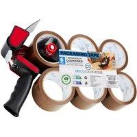 Deco Express Dispenser With 6 Brown Packing Tapes Set