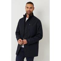 Threadbare Men's 'Broxburn' Showerproof Funnel Neck Lightweight Mac in Navy | Size: Small