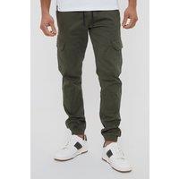 Threadbare Men's 'Belfast' Cotton Jogger Style Cargo Trousers With Stretch in Khaki | Size: 2XL