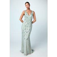 Coast Women's Plunge Floral Embellished Bridesmaid Dress in Sage | Size: 12