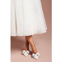 Coast Women's Bridal Tamara Satin Bow Sling Back Stiletto Court Shoes in White | Size: 6