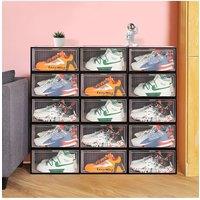 12Pcs Clear Plastic Stackable Shoe Storage Box