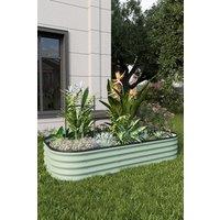 1.6x0.8m Galvanized Steel Raised Garden Bed - Light Green