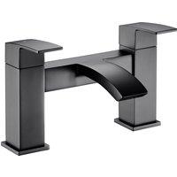 Balterley Contemporary Square Dual Lever Deck Mounted Bath Filler Tap with Ceramic Disc Technology, 230 x 127 x 138mm, Matt Black