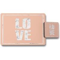 Benjamin Tate Design love marble placemat coaster set in Natural