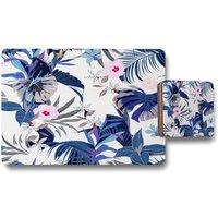 Benjamin Tate Design winter tropical placemat coaster set in Natural