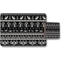 Benjamin Tate Design heiroglyphs on black placemat coaster set in Natural