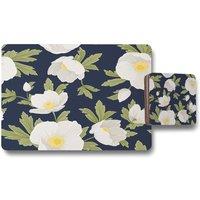 Benjamin Tate Design winter rose placemat coaster set in Natural
