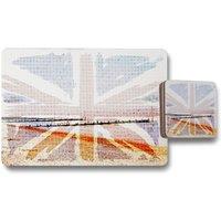 Benjamin Tate Design union jack beach placemat coaster set in Natural