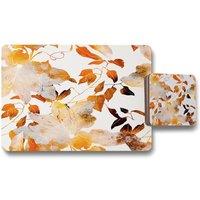 Benjamin Tate Design flowers in autumn colours placemat coaster set in Natural