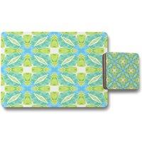 Benjamin Tate Design green optimal boho chic placemat coaster set in Natural