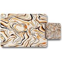 Benjamin Tate Design warm toned liquid marble placemat coaster set in Natural