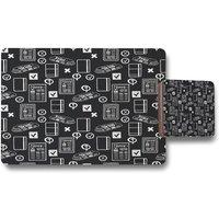 Benjamin Tate Design press & media symbols placemat coaster set in Natural
