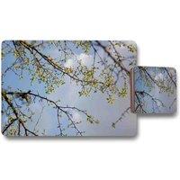Benjamin Tate Design tree branches sky placemat coaster set in Natural