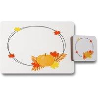 Benjamin Tate Design pumpkin placemat coaster set in Natural