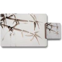 Benjamin Tate Design japanese painting of bamboo placemat coaster set in Natural