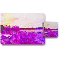 Benjamin Tate Design vintage pinky cow placemat coaster set in Natural