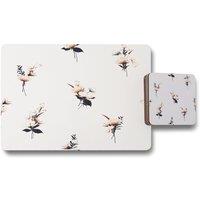 Benjamin Tate Design flower bunches placemat coaster set in Natural