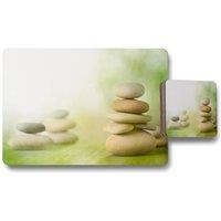 Benjamin Tate Design rock garden placemat coaster set in Natural