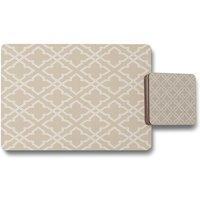 Benjamin Tate Design cross ornament pattern placemat coaster set in Natural