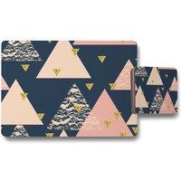 Benjamin Tate Design triangle pattern placemat coaster set in Natural