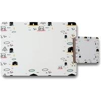 Benjamin Tate Design scandy doodle placemat coaster set in Natural