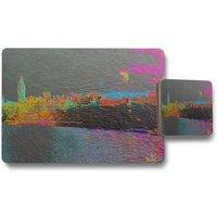 Benjamin Tate Design landscape london placemat coaster set in Natural