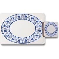 Benjamin Tate Design folk art placemat coaster set in Natural