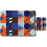 Benjamin Tate Design deconstructed postmodern inspired artwork placemat coaster set in Natural