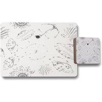 Benjamin Tate Design drawn nautical elements placemat coaster set in Natural
