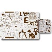 Benjamin Tate Design hand drawn sketch egypt placemat coaster set in Natural